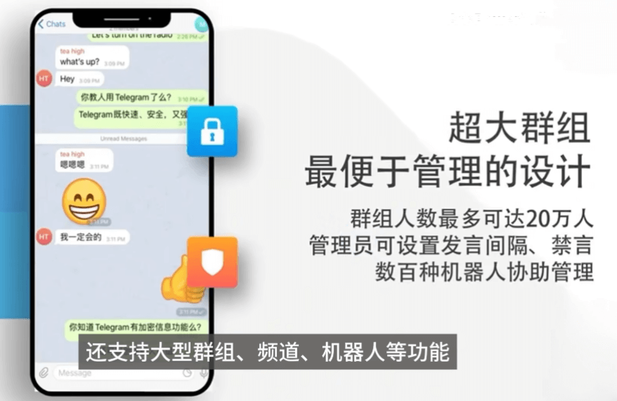 Telegram支持超大群组