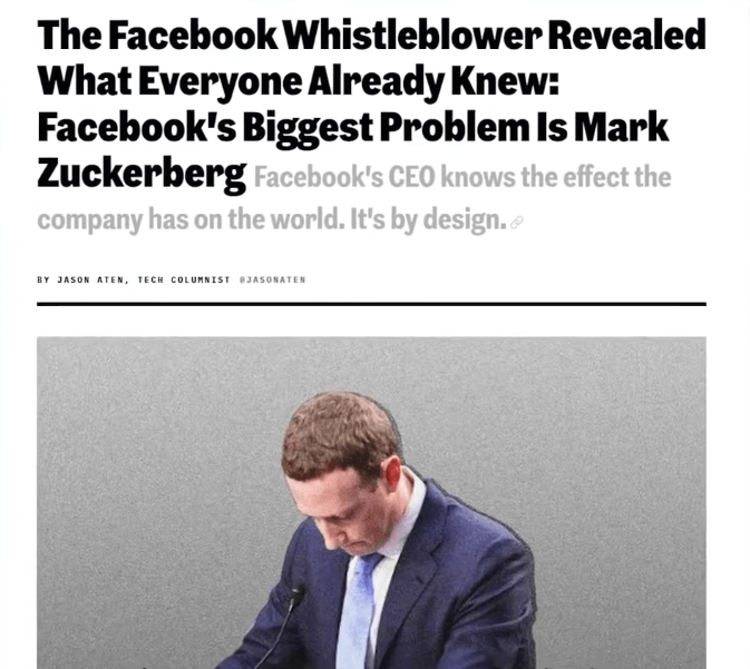 Facebook的最大问题是扎克伯格